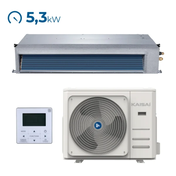 SET klimatizácia kanálová KAISAI SLIM duct  5,3KW KTI-18HWG32X / KOX330-18HFN32X