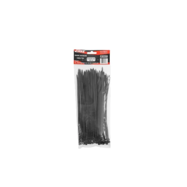 Páska viazacia 3,6x200mm čierna 50ks/bal, 23814